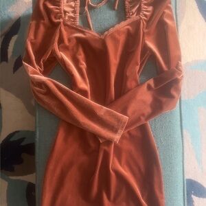 Forever 21 Velvet Corduroy Brown Midi Dress